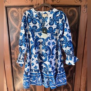 NWT TUCKERNUCK Majorca Tile mini dress XS